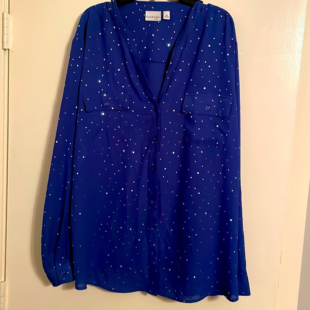 Kim Rogers Starlight Blue Blouse Size 3x